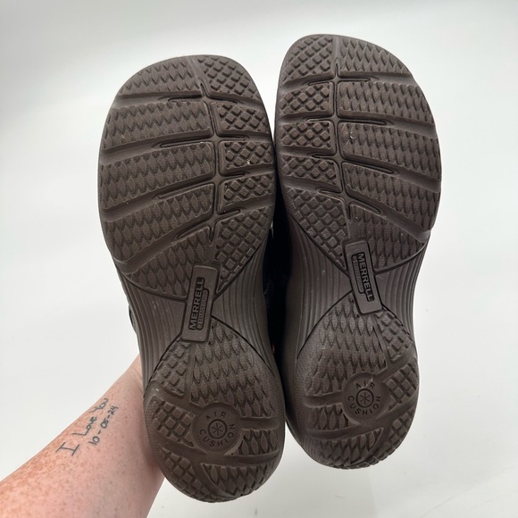 Merrell Brown Leather Encore Slip On Clogs - Picture 8 of 9